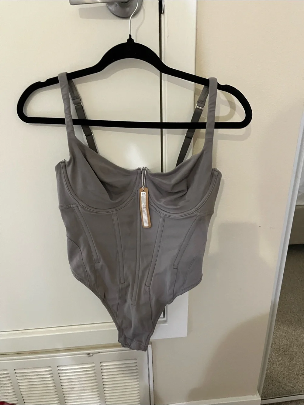 SKIMS Gray Underwire Shaping Bodysuit